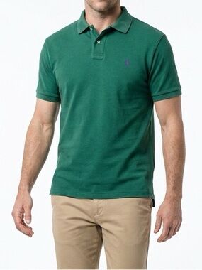 Polo‎ Ralph Lauren Men's Green Polo Shirt Size 44 in Short Sleeve Casual - L